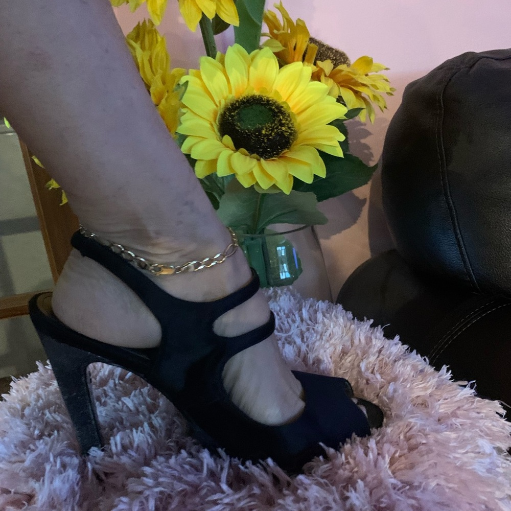 Black Open Toe Sandals, High Heels Pumps